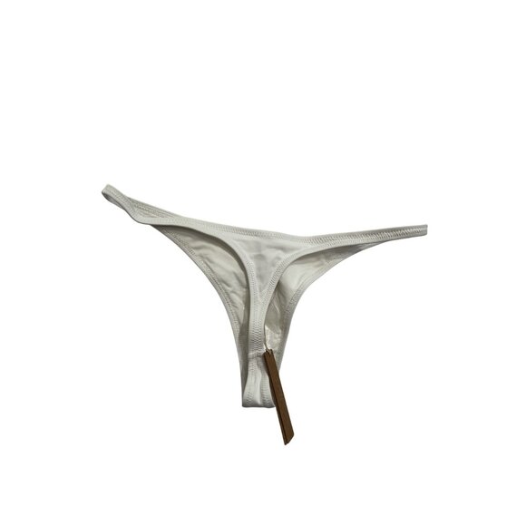 SKIMS Recycled Swim Thong Bikini Bottoms in Snow - Picture 4 of 5